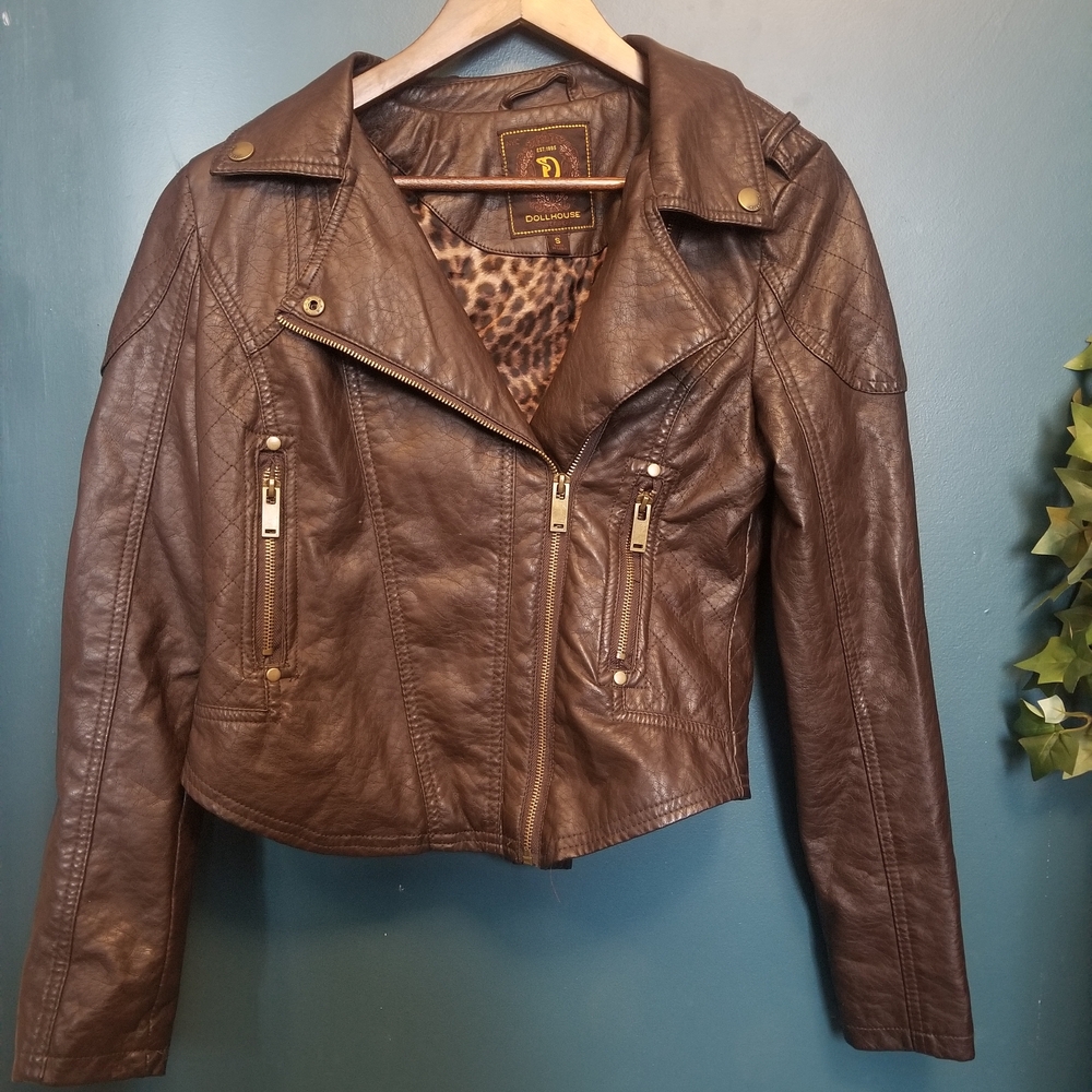 DOLLHOUSE Dark Brown Leather Jacket